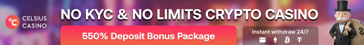 Celsius Casino: kryptocasino med 550 % bonuspaket