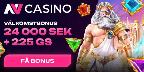 NV.Casino välkomstbonus 24 000 kr och 225 free spins