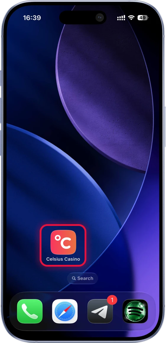 Celsius Casino iPhone steg 3